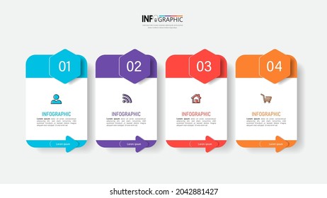 Infographics design template, 3D Business concept with 4 steps or options, can be used for workflow layout, diagram, annual report, web design.Creative banner, label vector.