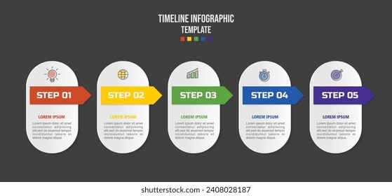 Infographics design template, 3D Business concept with 5 steps or options