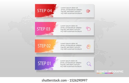 Infographics design template with 4 steps or options, can be used for workflow layout, diagram, annual report, web design, Creative banner, label vector. Info Graph