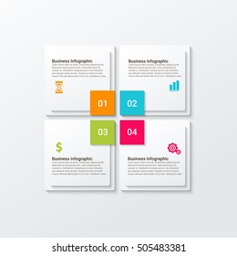 Modelo de design de infográficos. Ilustração digital 3D abstrata Infográfico. A ilustração vetorial pode ser usada para layout de fluxo de trabalho, diagrama, opções de número, design da Web.