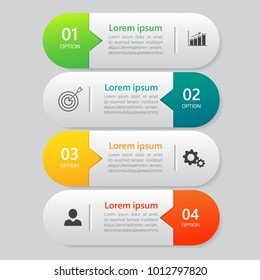 Infographics design template, Business concept with 4 steps or options, can be used for workflow layout, diagram, annual report, web design. Creative banner,label vector.
