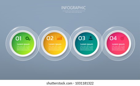 Infographics design template, Business concept with 4 steps or options, can be used for workflow layout, diagram, annual report, web design. Creative banner,label vector.