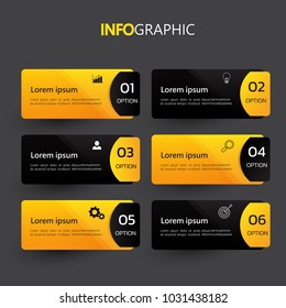 Infographics design template, Business concept with 6 steps or options, can be used for workflow layout, diagram, annual report, web design.Creative banner,label vector.
