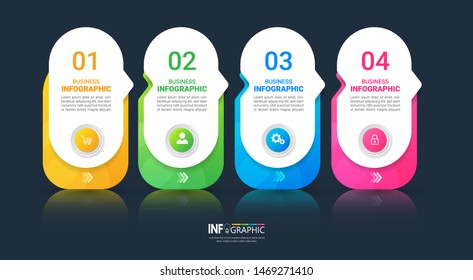 Infographics design template, Business concept with 4 steps or options, can be used for workflow layout, diagram, annual report, web design.Creative banner, label vector.
