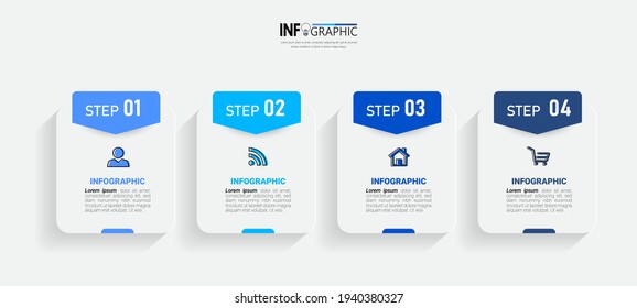 Infographics design template, Business concept with 4 steps or options, can be used for workflow layout, diagram, annual report, web design.Creative banner, label vector.
