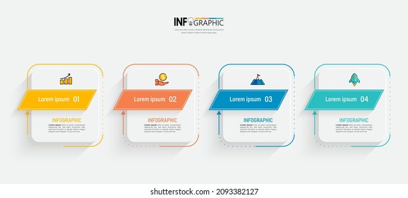 Infographics design template, Business concept with 4 steps or options, can be used for workflow layout, diagram, annual report, web design.Creative banner, label vector.