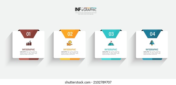 Infographics design template, Business concept with 4 steps or options, can be used for workflow layout, diagram, annual report, web design.Creative banner, label vector.