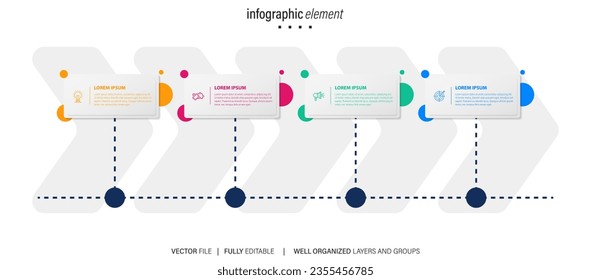 Infographics design template, business concept with 4 steps or options, can be used for workflow layout, diagram, annual report, web design.Creative banner, label vector.
