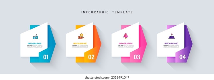 Infographics design template, business concept with 4 steps or options, can be used for workflow layout, diagram, annual report, web design.Creative banner, label vector.