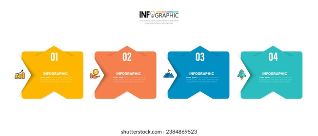 Infographics design template, business concept with 4 steps or options, can be used for workflow layout, diagram, annual report, web design.Creative banner, label vector.