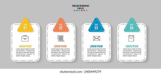 Infographics design template, Business concept with 4 steps or options, can be used for workflow layout, diagram, annual report, web design. Creative banner, label vector.