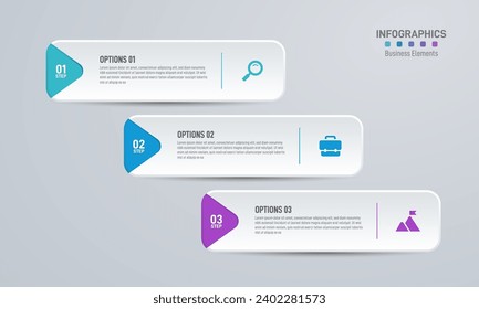 Infographics design template, business concept with 3 steps, table or options, can be used for workflow layout, diagram, annual report, web design, presentation. Creative banner, label vector.