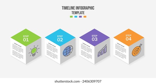 Infographics design template, Business concept with 4 steps or options