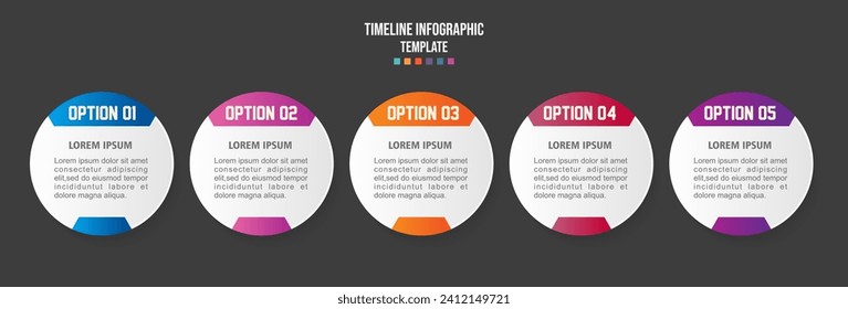 Infographics design template, Business concept with 5 steps or option.