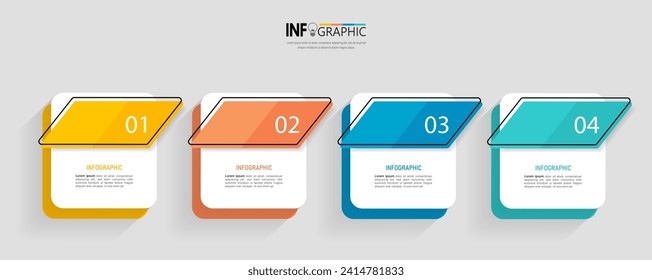 Infographics design template business concept with 4 steps vector