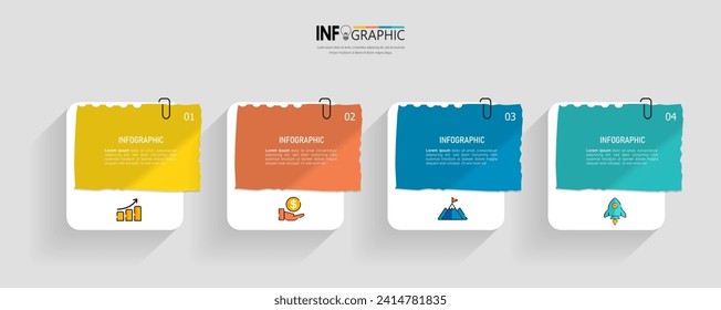 Infographics design template business concept with 4 steps vector