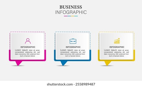 Infographics design template, Business concept with 3 steps and icons