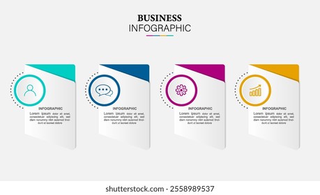 Infographics design template, Business concept with 4 steps and icons