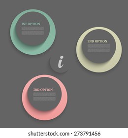 Infographics design template. Business concept with 3 options. 