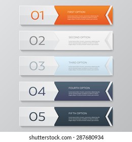 Infographics design template. Business concept with 5 options.