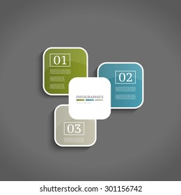 Infographics design template. Business concept with 3 options.