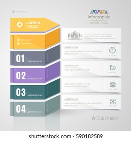 Infographics design template with business icons, process diagram, vector eps10 illustration