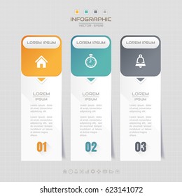 Infographics design template with business icons, process diagram, Vector eps10 illustration