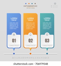 Infographics design template with business icons, process diagram, vector eps10 illustration