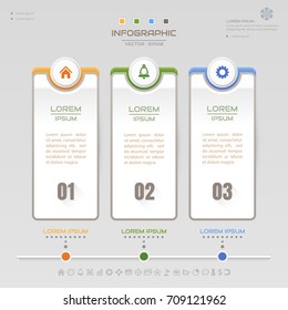Infographics design template with business icons, process diagram, vector eps10 illustration