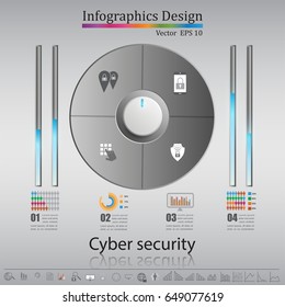 Infographics design template,  business style timeline banner, web design,timeline infographics,cyber security concept,icon set