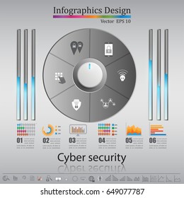 Infographics design template,  business style timeline banner, web design,timeline infographics,cyber security concept,icon set