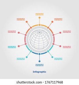 Infographics design template. Circle scheme with insignia