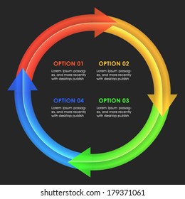 Infographics design template. Circular arrows