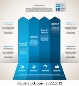 Infographics design template- display information with original and modern style. All elements in separate layers - background,arrow banners, text.