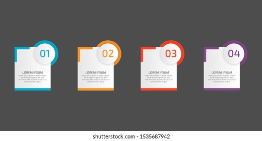 Infographics design template element for graphs, chart, diagrams, business options or web. Creative concept with four options, steps or processes. Can illustrate a strategy, workflow or team work.