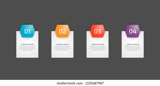 Infographics design template element for graphs, chart, diagrams, business options or web. Creative concept with four options, steps or processes. Can illustrate a strategy, workflow or team work.