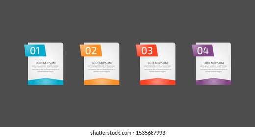 Infographics design template element for graphs, chart, diagrams, business options or web. Creative concept with four options, steps or processes. Can illustrate a strategy, workflow or team work.