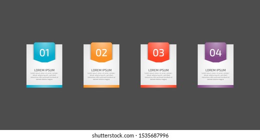 Infographics design template element for graphs, chart, diagrams, business options or web. Creative concept with four options, steps or processes. Can illustrate a strategy, workflow or team work.