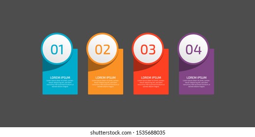 Infographics design template element for graphs, chart, diagrams, business options or web. Creative concept with four options, steps or processes. Can illustrate a strategy, workflow or team work.