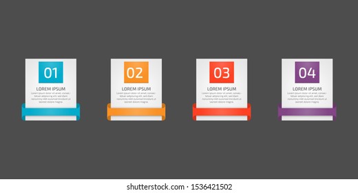Infographics design template element for graphs, chart, diagrams, business options or web. Creative concept with four options, steps or processes. Can illustrate a strategy, workflow or team work.