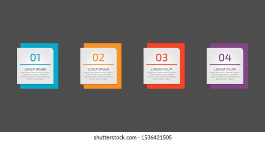 Infographics design template element for graphs, chart, diagrams, business options or web. Creative concept with four options, steps or processes. Can illustrate a strategy, workflow or team work.
