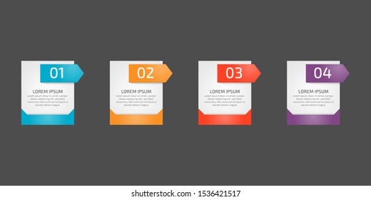 Infographics design template element for graphs, chart, diagrams, business options or web. Creative concept with four options, steps or processes. Can illustrate a strategy, workflow or team work.
