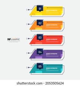 Infographics design template, Flat design concept with 5 steps. Minimal infographic timeline. Vector illustration.