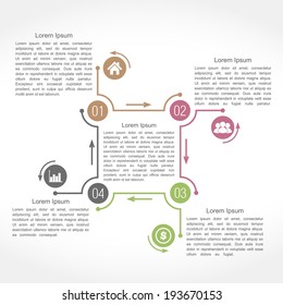Infographics design template with four elements, vector eps10 illustration