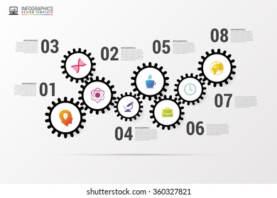 Infographics design template with gears. Vector illustration.