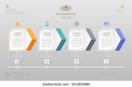 Infographics design template with icons, process diagram, vector eps10 illustration