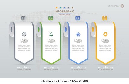 Infographics design template with icons, process diagram, vector eps10 illustration