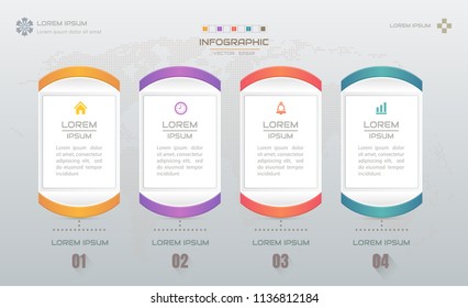 Infographics design template with icons, process diagram, vector eps10 illustration