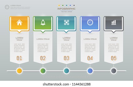 Infographics design template with icons, process diagram, vector eps10 illustration
