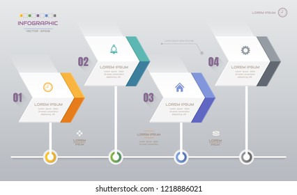 Infographics design template with icons, process diagram, vector eps10 illustration